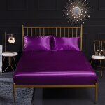 1 pice drap - housse de lit en tissu de soie imit drap - housse en satin anti - plis drap housse de ...