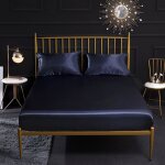 1 pice drap - housse de lit en tissu de soie imitdrap - housse en satin anti - plisdrap housse de lit ...