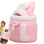 1 piece pet backpack peluche winter dog backpack - pink m : 25 cm x 25 cm x 20. 5cm