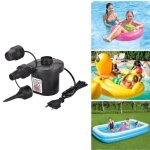 1 pi�ce - pompe � air �lectrique - avec 3 buses - pour gonfler et d�gonfler - noir - pour matelas pneumatiques ...