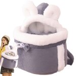 1 pice sac  dos pour animaux de compagnie sac  dos pour chat en peluche - oreilles de lapin gris l ...