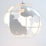 1 x lustre suspension moderne lampe en mtal e27 20cm blanc cage globe contemporain plafonnier pour ...