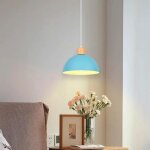 1 x lustre suspension r�tro suspension luminaire moderne style demi - cercle plafonnier e27 en bois m�tal ...