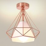 1 x plafonnier industriel design r�tro en m�tal or rose �25cm vintage eclairage e27 luminaire pour salon ...