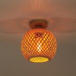 1 x plafonnier r�tro en bambou cage tissage lustre style boh�me lampe de plafond vintage luminaire �20cm ...