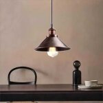 1 x r�tro lustre suspension luminaire industrielle �22cm abat - jour en m�tal rouille rouge lampe de ...