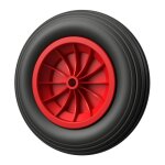 1 x roue en polyurthane  350 mm 3. 50 - 8 palier lisse roue de brouette pneus anti - crevaison noir ...