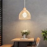 1 x suspension luminaire en bambou tress�e lampe suspendue boho style int�rieur lustre salon en rotin ...