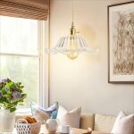 1 x suspension luminaire en verre rtro lustre  fleur crative abat - jour 25cm e27 plafonnier salon ...