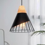 Suspension luminaire - smotop - noir - m�tal & bois - �25 cm