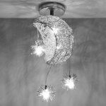 1 x suspension lustre plafonnier contemporain lune étoiles pour enfants chambre (lumière blanche froide) ... 1 x suspension lustre plafonnier contemporain lune étoiles pour enfants chambre (lumière blanche froide) ...