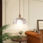 1 x suspension en verre transparent fleur 20cm vintage laiton dor lustre salon clairage intrieure ...