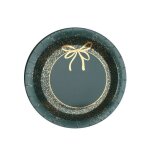 10 assiettes en carton nol vert et dor 23 cm