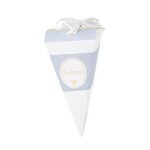 10 berlingots carton baptme 5x12x5cm blanc bleu