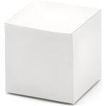 10 botes en carton blanches carres 5 x 5 cm - blanc