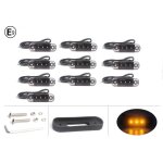 10 feux de gabarit lat�raux 12v 24v led orange / ambre avec joints en caoutchouc camion remorque fourgon ...
