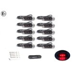 10 feux de gabarit lat�raux 12v 24v led rouge joints en caoutchouc camion remorque fourgon e9 r10 r148 ...