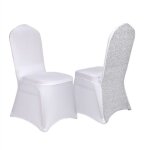 10 housses de chaise monobloc blanches - polyester spandex hôtel banquet de mariage couverture de chaise ... 10 housses de chaise monobloc blanches - polyester spandex hôtel banquet de mariage couverture de chaise ...