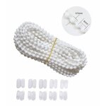 Cha�ne de billes pour store 10 m blanche avec 10 connecteurs ? cordon perles 45�6 mm