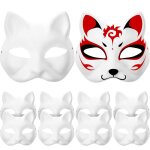 10 pcs chat masque visage diy peint � la main masque blanc masque denseignement masque denseignement ...