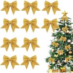 10 pcs noeud sapin noel noeud dor� ssapin noel deco sapin de noel d�corations de no�l pour portes fen�tres ...