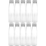 10 pi�ces 330 ml bouteilles de lait en plastique avec couvercles vides pichets deau de jus bouteilles ...