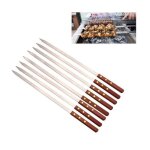10 pi�ces brochettes pour barbecue inox pique a brochette 50cm avec poign�e r�utilisables en acier inoxydable ...