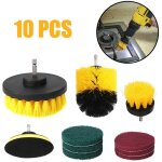10 pi�ces brosse nettoyage perceuse drill brush set pour carreaux voitures bains cuisines