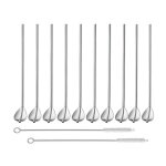 10 pices cuillre paille inox 2 en 1 paille granit avec 2 brosses de nettoyage paille reutilisable ...