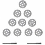 10 pi�ces disque diamant coupe 22mm + 2 mandrins acier carbone fraiseuse lamelles pour pierres verre ...