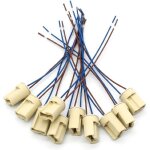 Support de lampe g9 - c�ramique - 10 pi�ces - fil t�flon 150 mm - compatible halog�ne et led