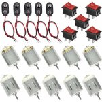 10 pi�ces mini moteur �lectrique 130 micro moteur dc 15 v - 6 v 20 000 tr / min 5 pi�ces mini interrupteur ...