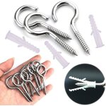 10 pices piton  visservis  oeil crochet  visser inoxavec 10 pcs chevilles kit5 * 65mmpour les lustres ...