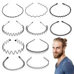 10 pi�ces serre - t�tes m�talliques ondul�s bandeaux cheveux r�sistants et confortables pour sport et ...