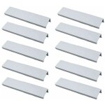 10 poign�es profil meuble cuisine invisible alliage aluminium bross� argent entraxe 96mm moderne