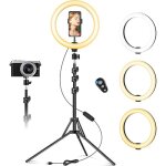 10 ring light avec tr�pied grand anneau lumineux selfie pour youtube / live stream / maquillage led light ...