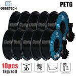 10 rouleaux geeetech petg filament noir puissant consommables pour imprimante 3d