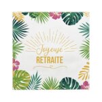 10 serviettes de table jetable papier retraite tropical 33cm blanc