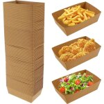 100 botes en carton pour frites bols en papier jetables plateaux en carton recyclable pour snacks frites ...