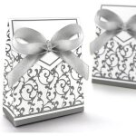 100 bo�tes � drag�es de mariage bo�tes � drag�es argent�es avec ruban id�ales pour la d�coration de mariage ...
