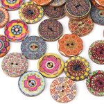 Boutons en bois - vintage - 100 pices - 25mm - 2 trous - dcoratif