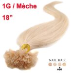100 extensions cheveux pose  chaud kratine 18 blond platine 1g / mche