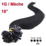 100 extensions cheveux pose  chaud kratine 18 noir 1g / mche