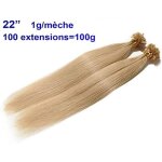 100 extensions cheveux pose  chaud kratine 22 blond sabl 1g / mche u tip