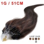 100 extensions cheveux pose à froid easy loop 51cm châtain foncé 1g / mèche 100 extensions cheveux pose à froid easy loop 51cm châtain foncé 1g / mèche