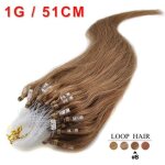 100 extensions cheveux pose à froid easy loop 51cm châtain noisette 1g / mèche 100 extensions cheveux pose à froid easy loop 51cm châtain noisette 1g / mèche