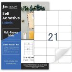 100 feuilles �tiquettes de papier autocollant a4 21 par feuille �tiquettes auto adh�sives pour imprimante ...