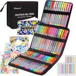 100 packs de stylos gel50 feutres stylo paillettes avec 50 recharges dans un tui  fermeture clair ...