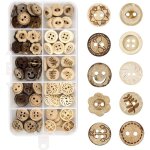 100 pices boutons en bois rond boutons de couture naturel boutons en coco petit bois rtro bouton mixte ...