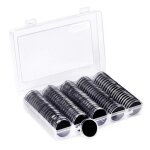 100 pi�ces de capsules pour pi�ces de monnaie de 30 mm et 5 tailles (17 / 20 / 25 / 27 / 30 mm) avec ...